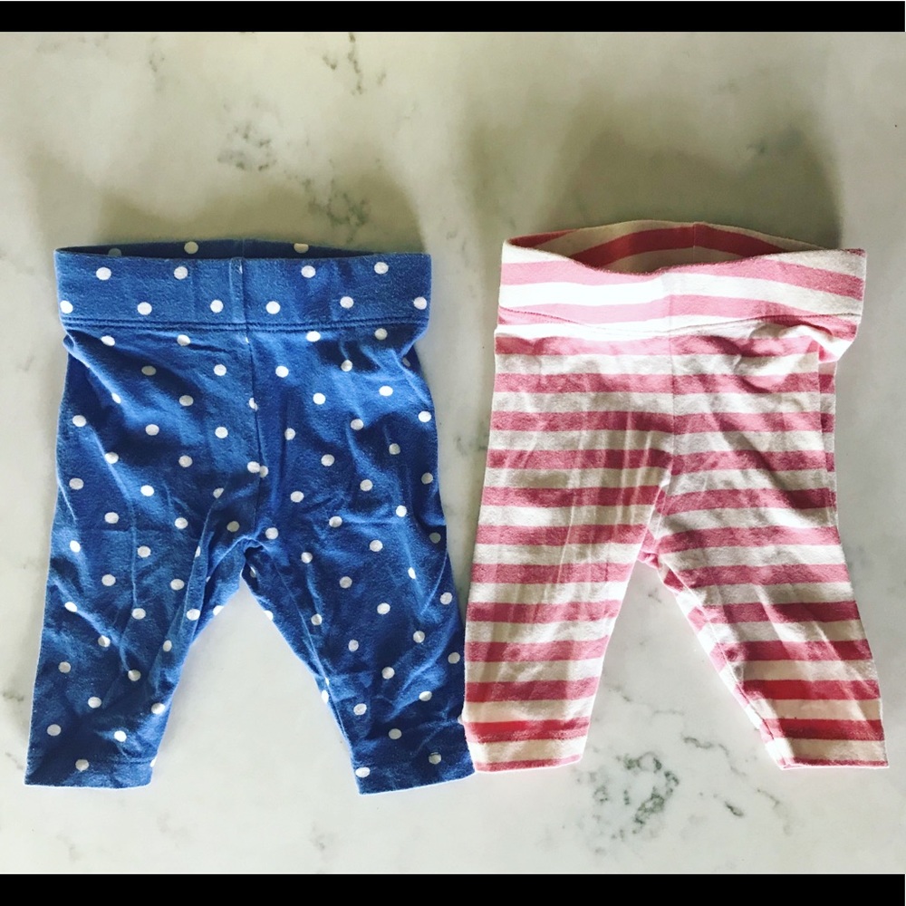 Mini Boden Baby Leggings 0-3 months pink blue